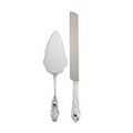 Silver Plated Cake Knife/ Scalloped Server Set